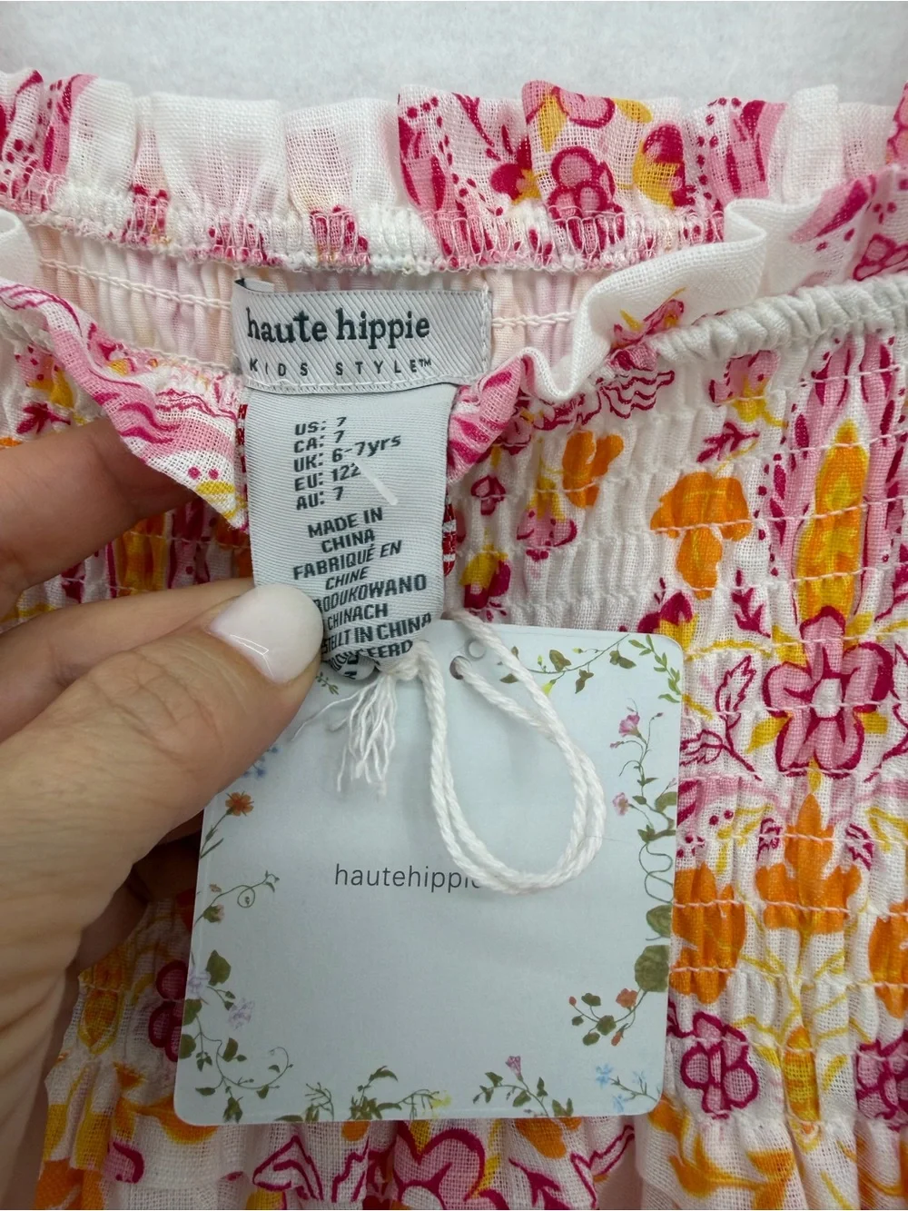 Haute Hippie Pink and Yellow Floral Tiered Dress NWT